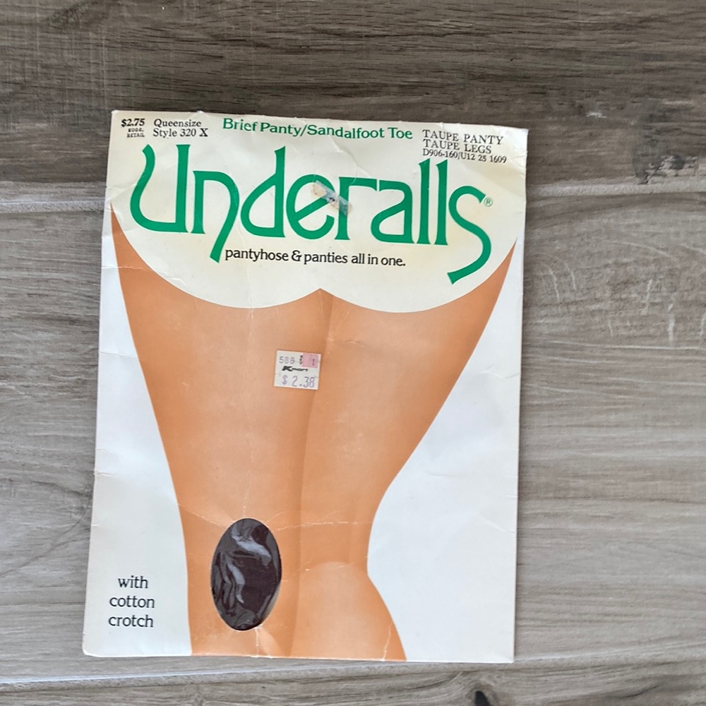 Vintage Underalls Queen Size Brief Panty Sandafoot Toe Taupe